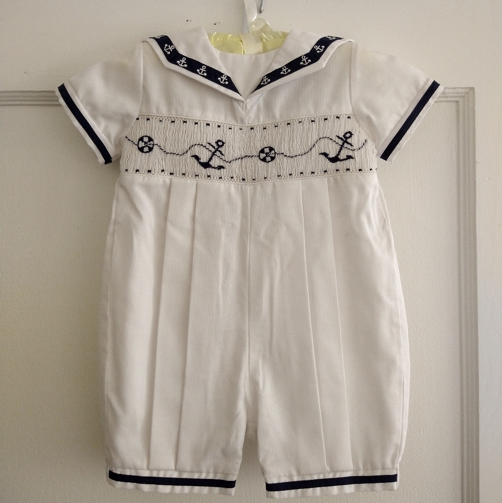 Vintage baby sailor outfit nautical romper